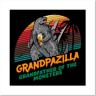 Grandpazilla. Funny Father’s Day gift for a Grandfather. Posters and Art